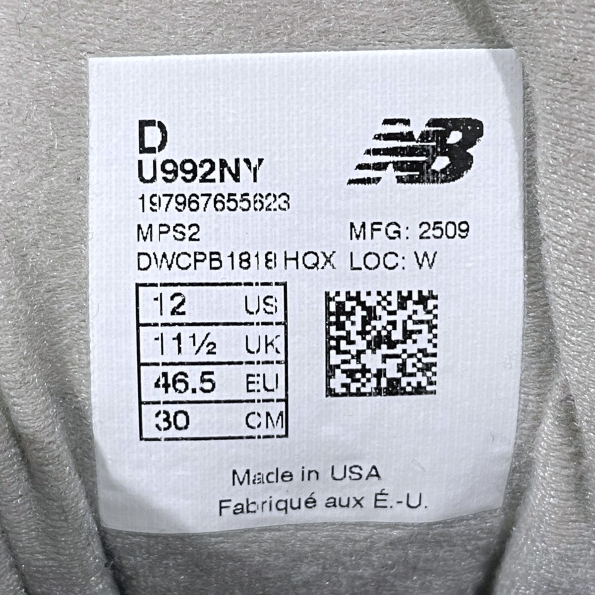 スニーカー U992NY MADE IN USA