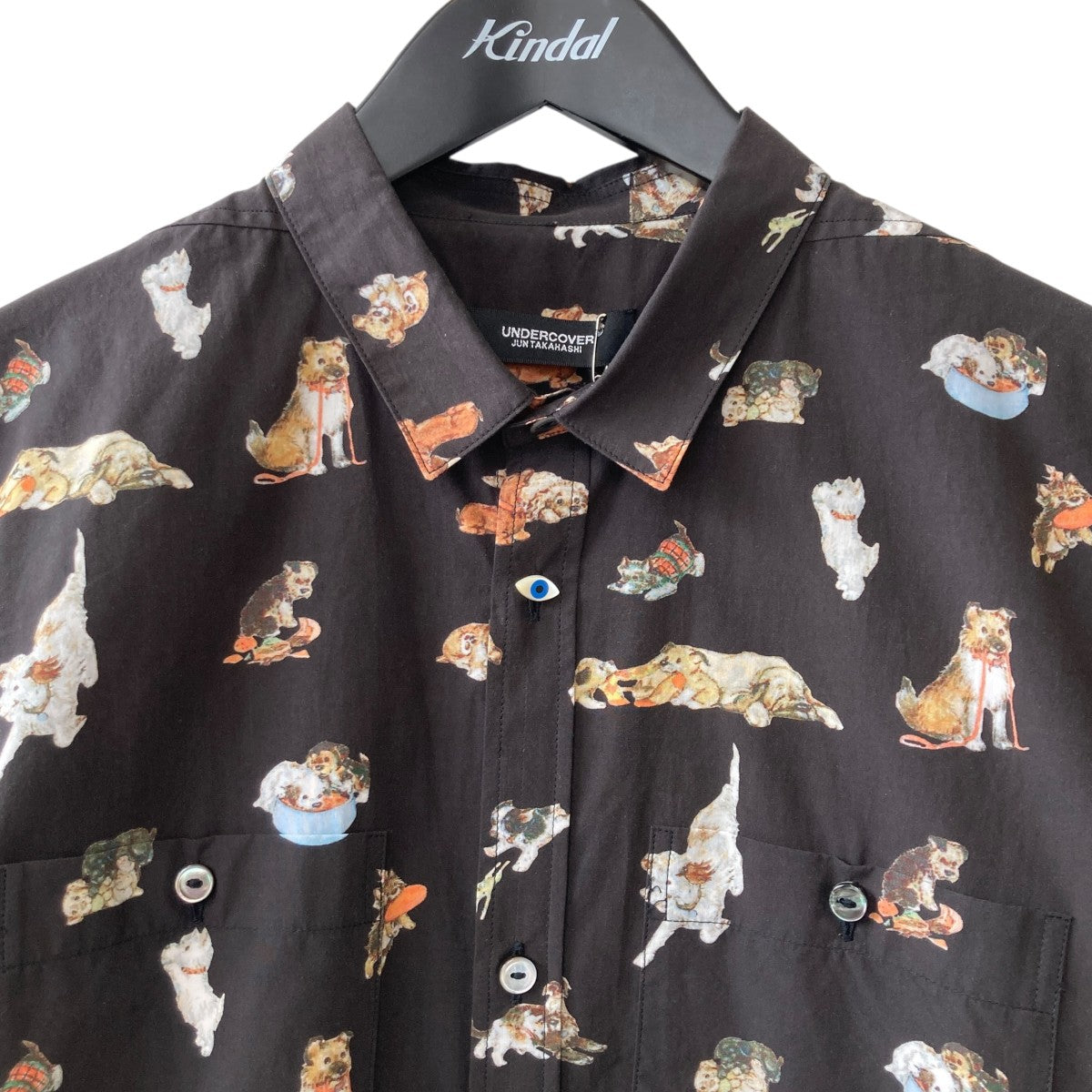 25AWAllover Dog Print Shirt Ivory総柄長袖シャツUC2E4401-1