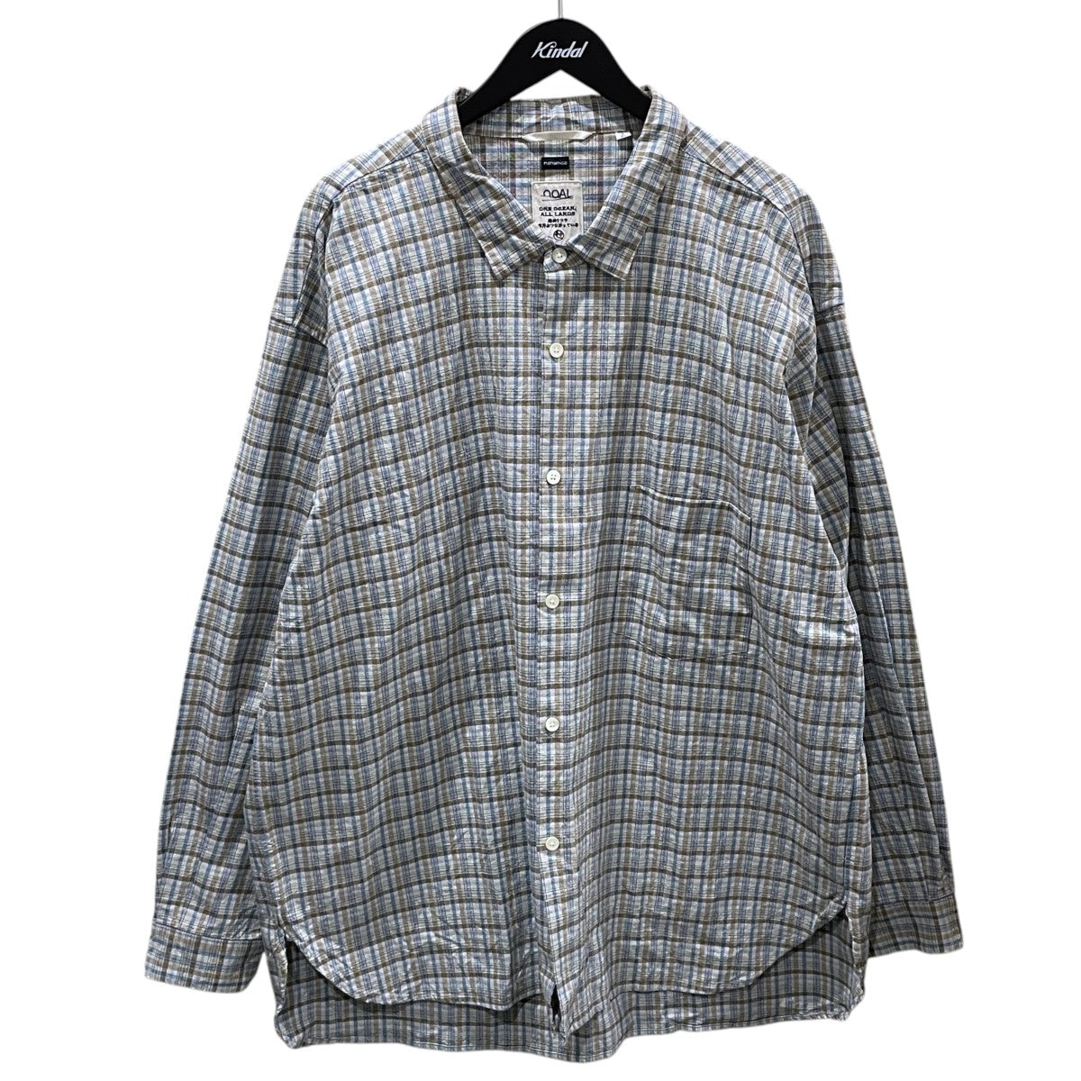 24SS チェック柄シャツ Cotton Silk Euro Check Shirt コットンシルクユーロチェックシャツ SUGS413