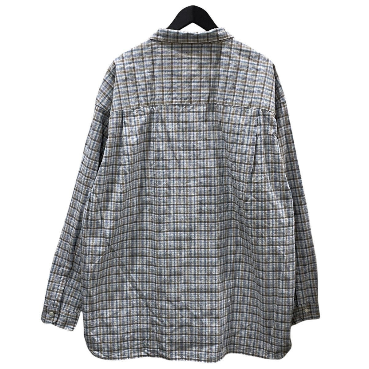 24SS チェック柄シャツ Cotton Silk Euro Check Shirt コットンシルクユーロチェックシャツ SUGS413