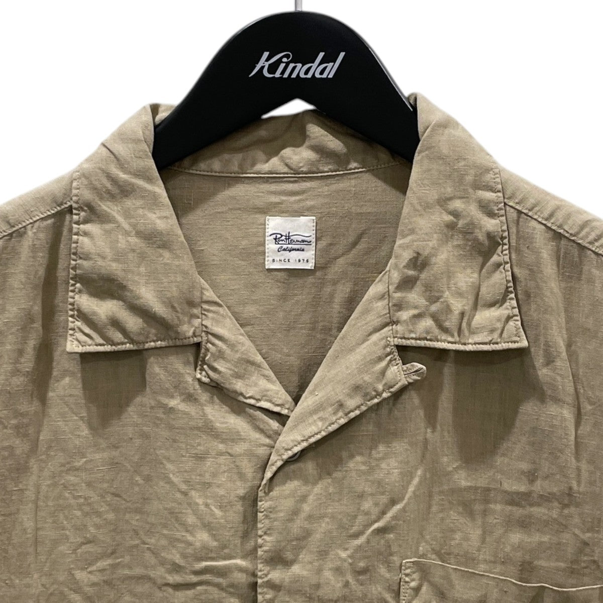 リネン オープンカラー半袖シャツ Linen Open Collar Shirt 3720700079