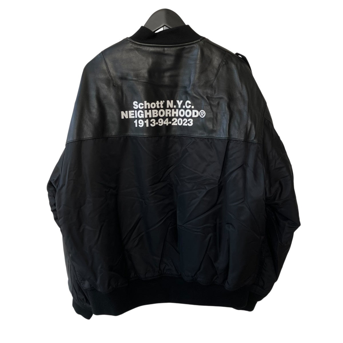 NEIGHBORHOOD SCHOTT BROS． MA-1ジャケット782-3252018 LEATHER COMBI MA-1 JACKET 古着・中古-3枚目のアイテム画像