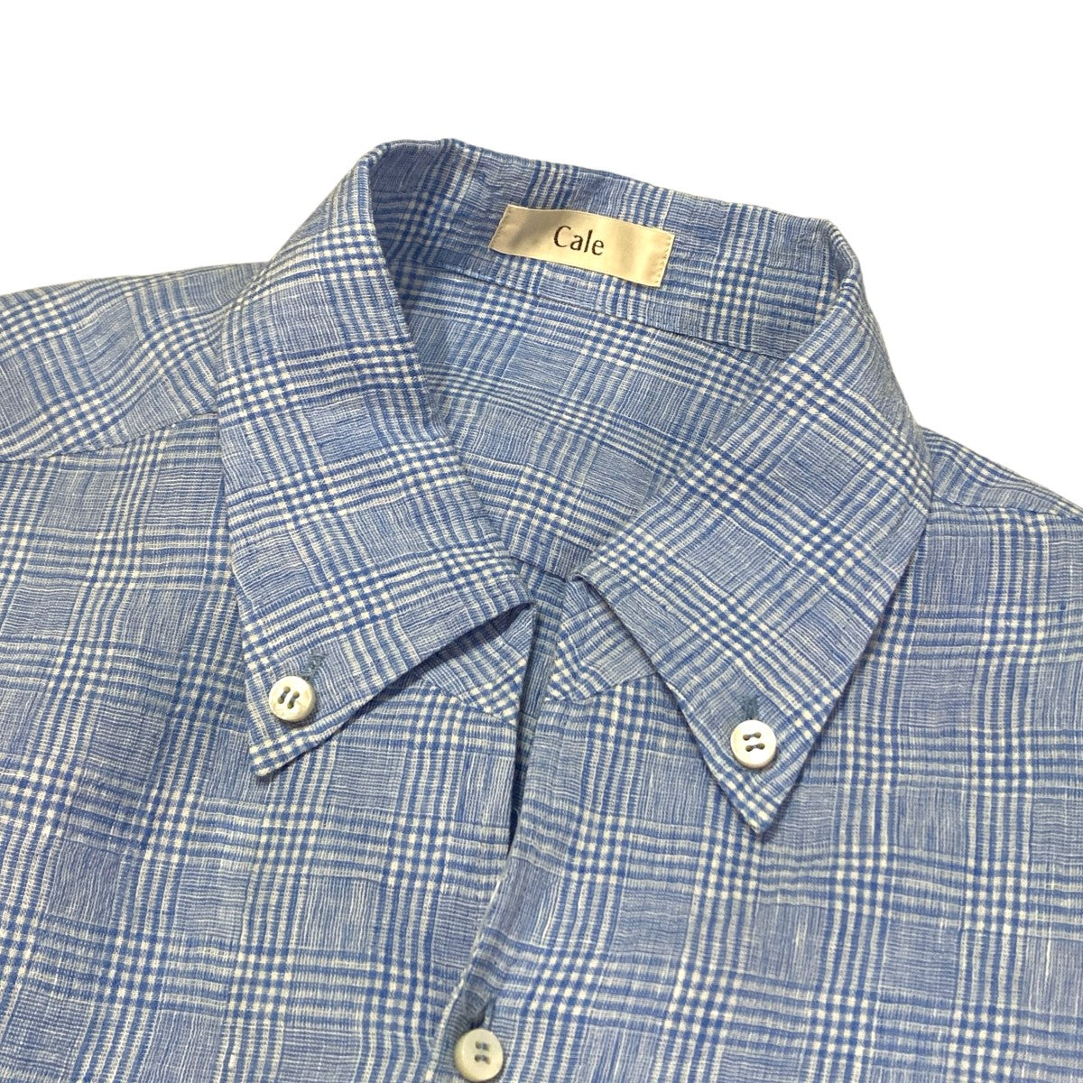 26SSwater twisted linen glen checkチェックリネンシャツC261F04B03