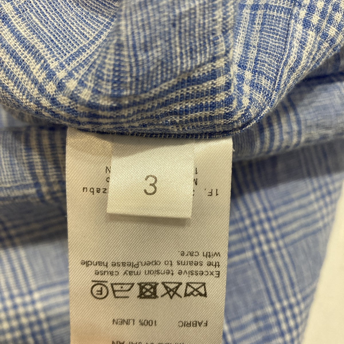 26SSwater twisted linen glen checkチェックリネンシャツC261F04B03