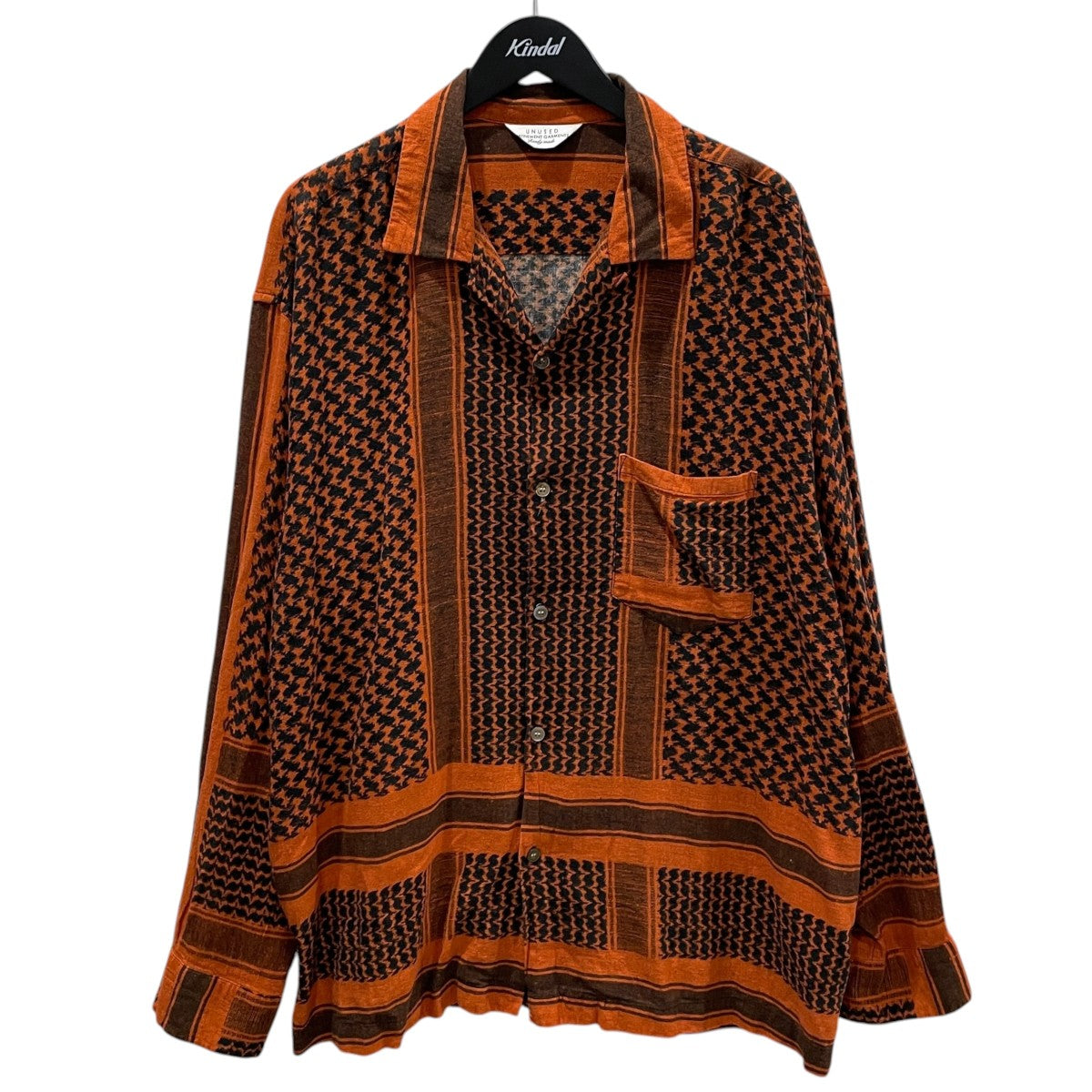 19SS オープンカラー長袖シャツ LONG SLEEVE AFGHAN PRINT SHIRT ロングスリーブ アフガンプリントシャツ US1621