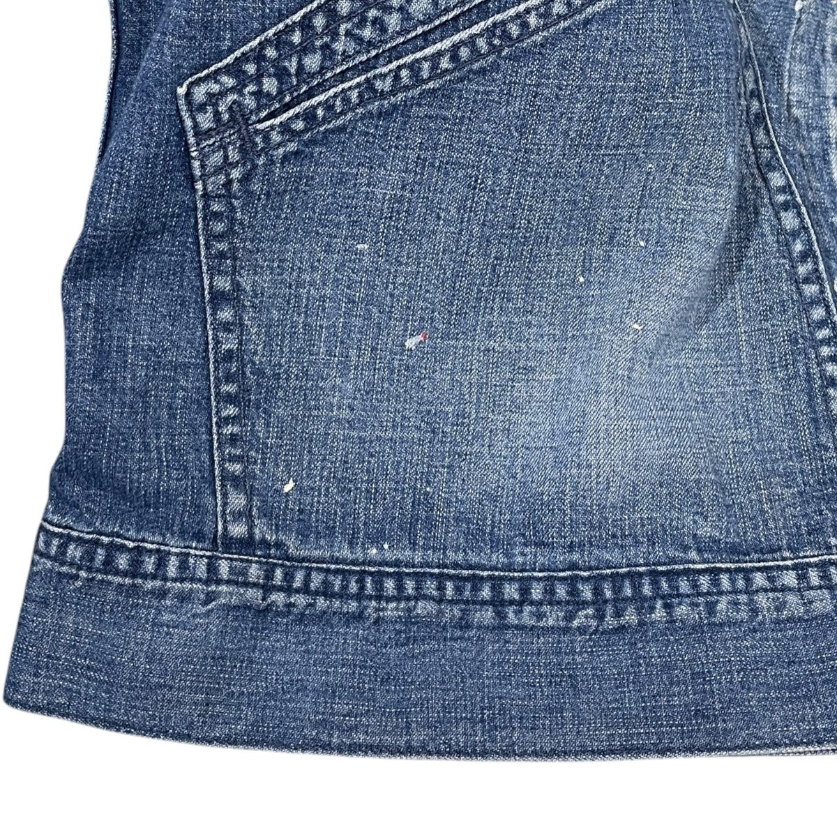 23SS ペイント加工ジップアップデニムジャケット One Wash Denim Blouson ワンウォッシュ デニムブルゾン 3720400005