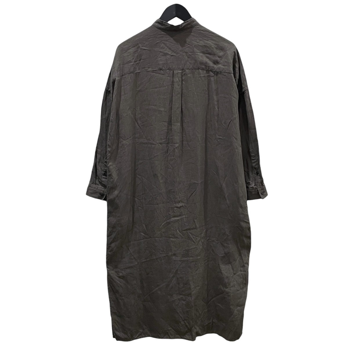 26SS バンドカラーリネンロングシャツワンピース Linen ワンピース 26040500701010