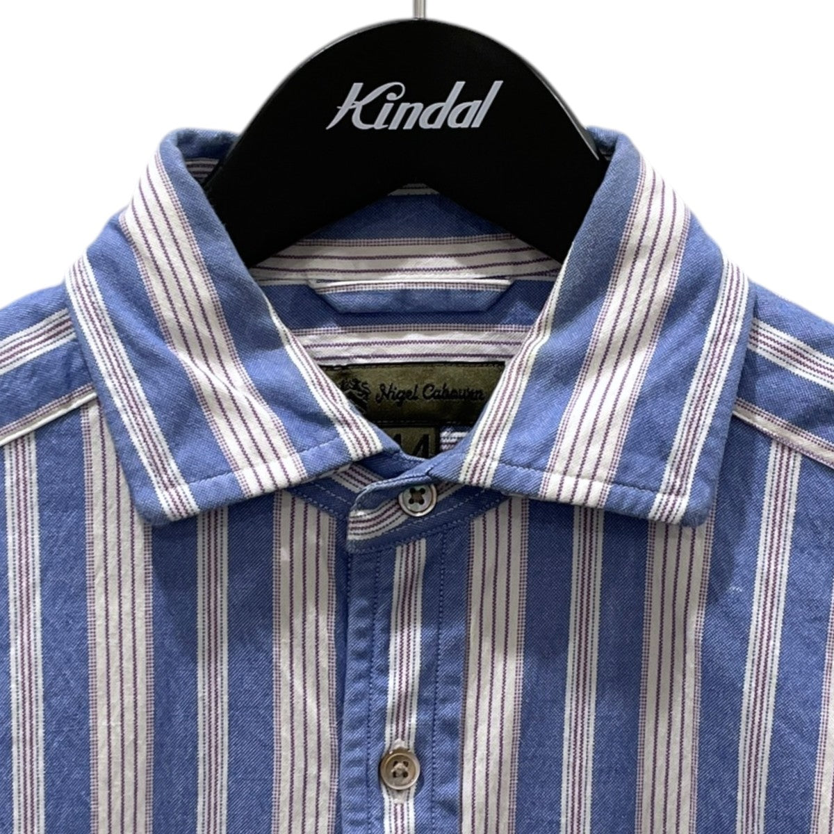 ストライプ柄シャツ BRITISH OFFICERS SHIRT OX ブリティッシュ オフィサーズ シャツ オックス 80350010003