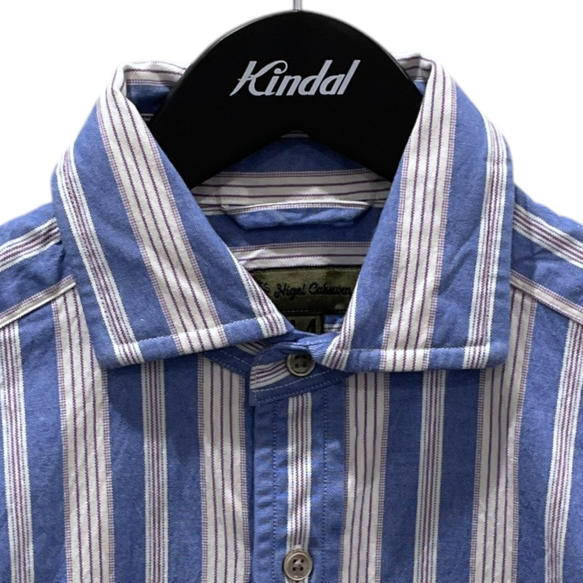 ストライプ柄シャツ BRITISH OFFICERS SHIRT OX ブリティッシュ オフィサーズ シャツ オックス 80350010003