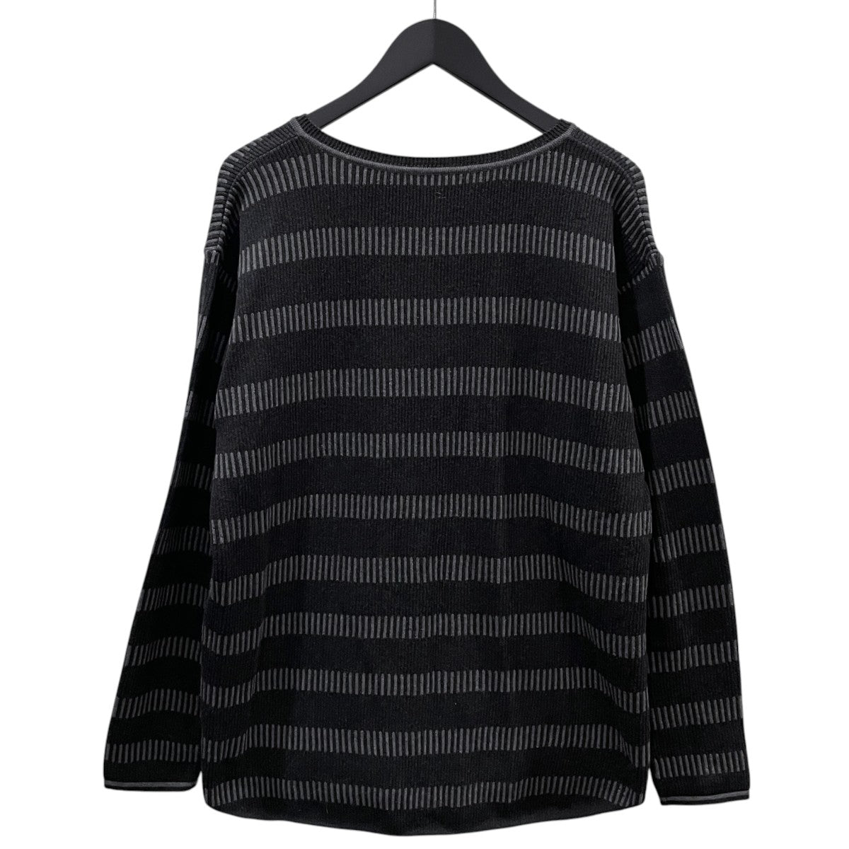 ボーダー柄ヘンリーネックニットセーター BORDER KNIT HENLEY NECK ボーダーニットヘンリーネック