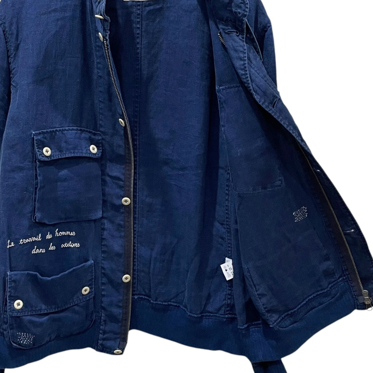 ハンドワークリネンバイカージャケット HAND WORK LINEN BIKER JACKET