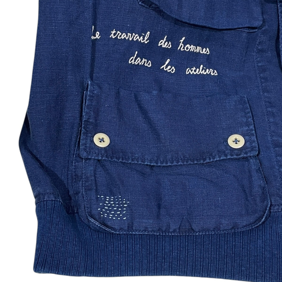 ハンドワークリネンバイカージャケット HAND WORK LINEN BIKER JACKET