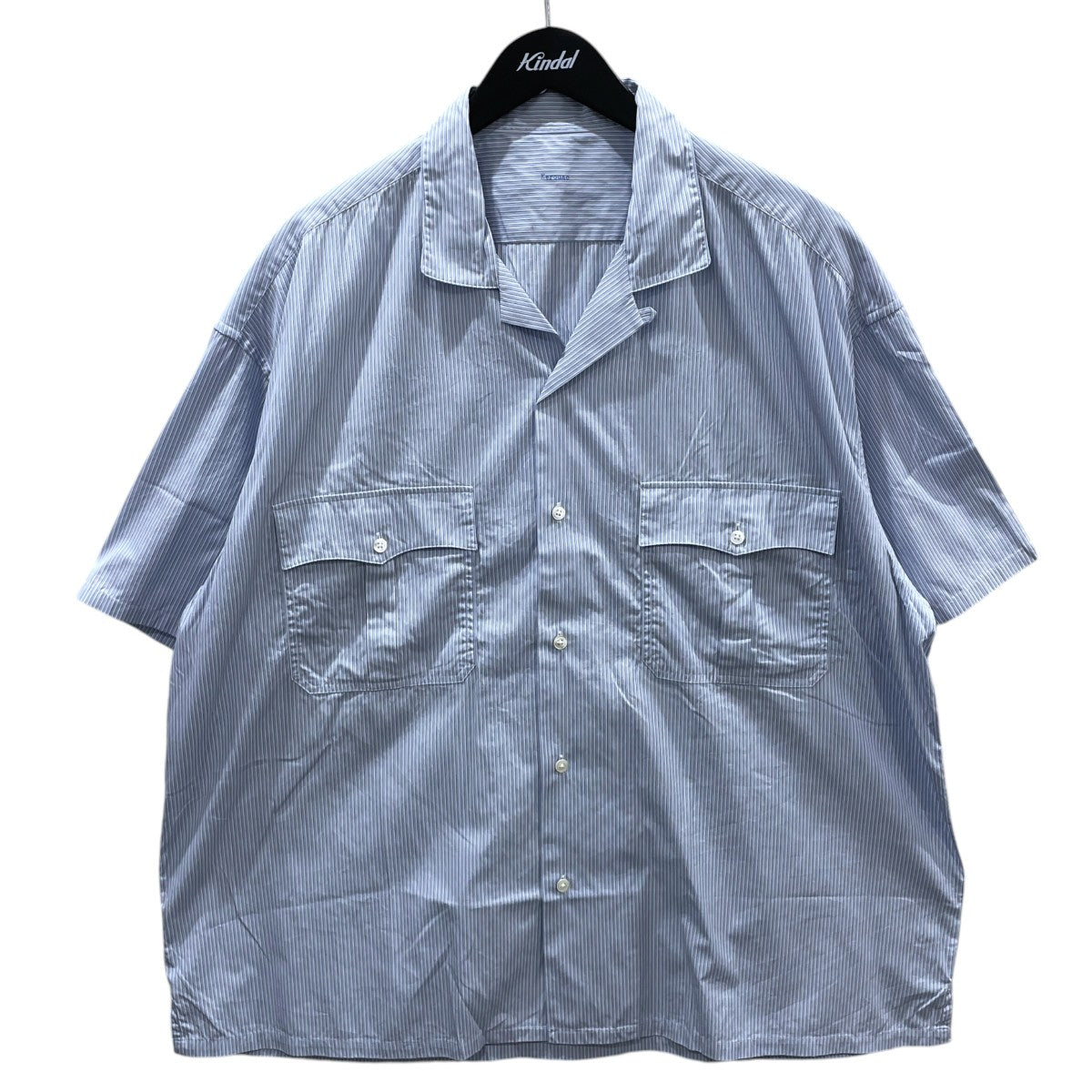 ストライプ柄オープンカラー半袖シャツ KEROUAC PIN STRIPE SHIRT ケルアック ピンストライプシャツ