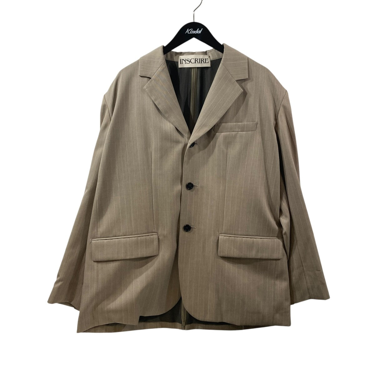 Wool Back Open Jacket  BEIGE STRIPEストライプテーラードジャケットI25SS-JK47AA