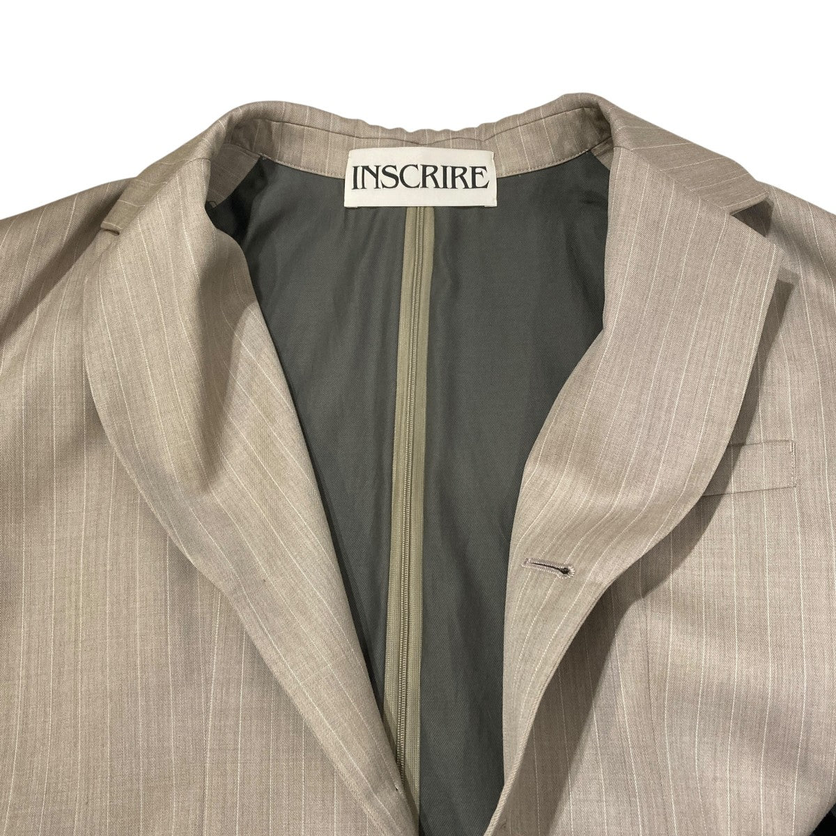 Wool Back Open Jacket  BEIGE STRIPEストライプテーラードジャケットI25SS-JK47AA