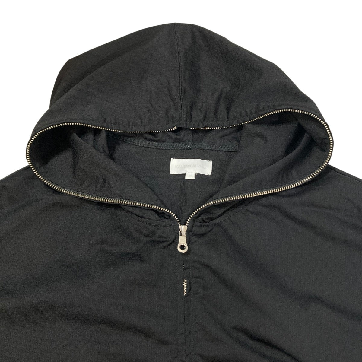 36G Nylon Hoodie - BLACK DYEジップパーカーMJ26S-004