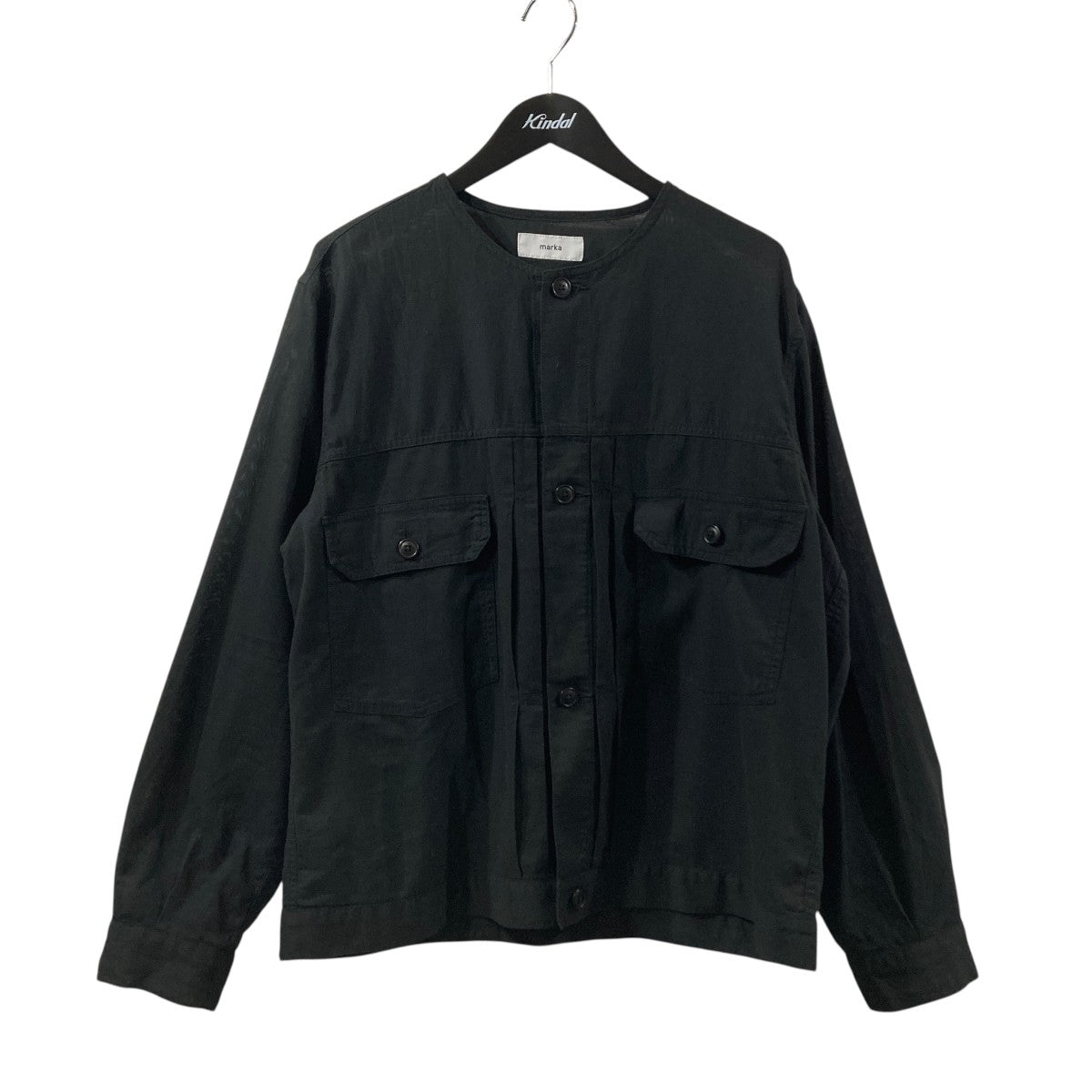 26SSオーガニックコットン強撚ドビークロス NO COLLAR TRUCKER JACKETノーカラージャケットM26A16BL01C