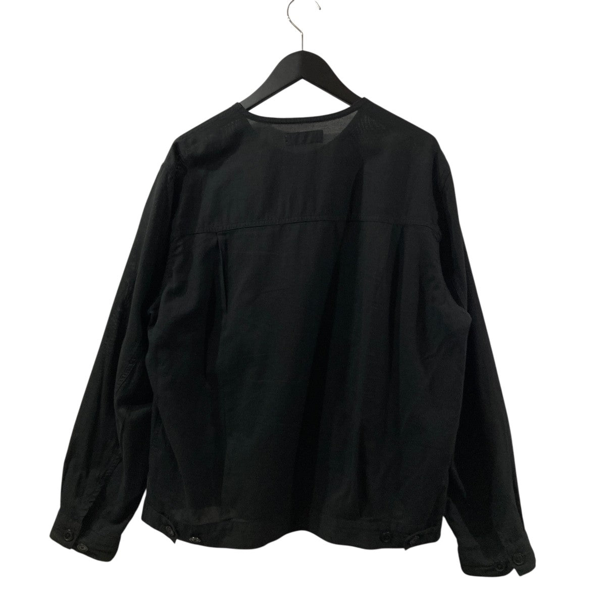 26SSオーガニックコットン強撚ドビークロス NO COLLAR TRUCKER JACKETノーカラージャケットM26A16BL01C