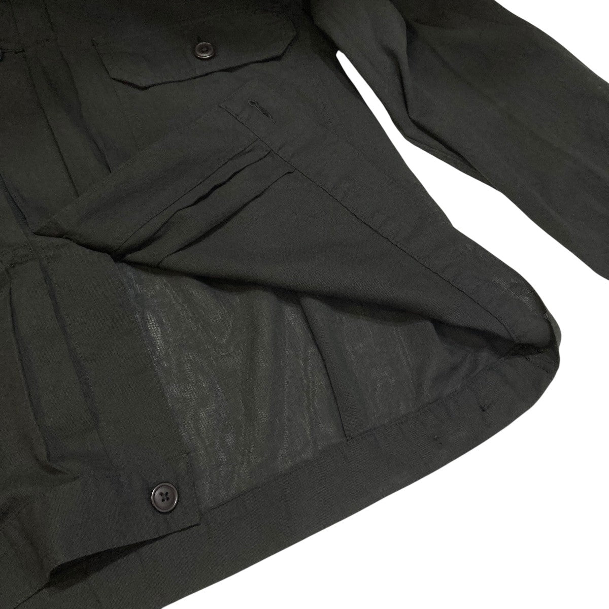 26SSオーガニックコットン強撚ドビークロス NO COLLAR TRUCKER JACKETノーカラージャケットM26A16BL01C