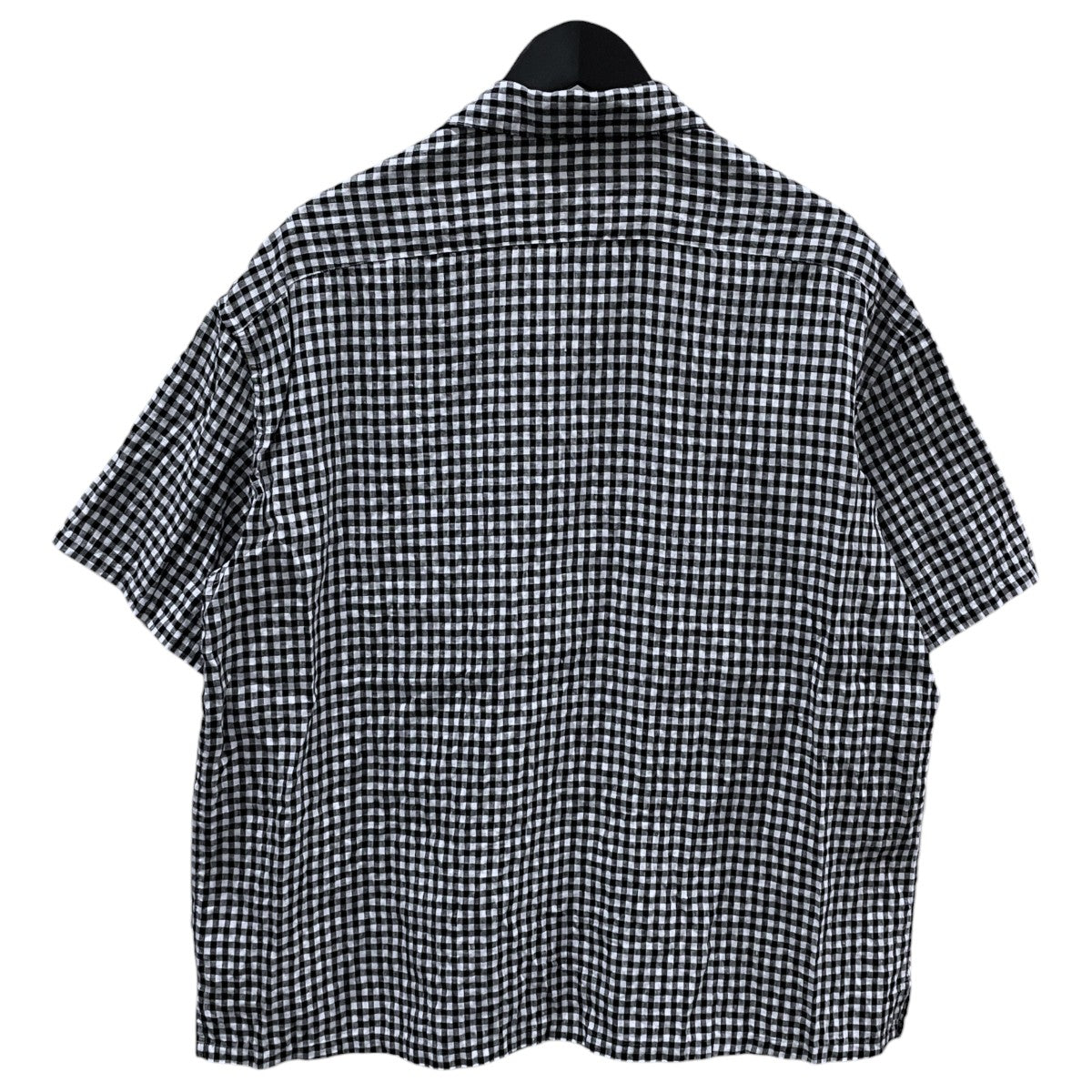 ギンガムチェック柄オープンカラー半袖リネンシャツ KEROUAC GINGHAM CHECK SHIRT ケルアック ギンガムチェックシャツ PC-016-3979