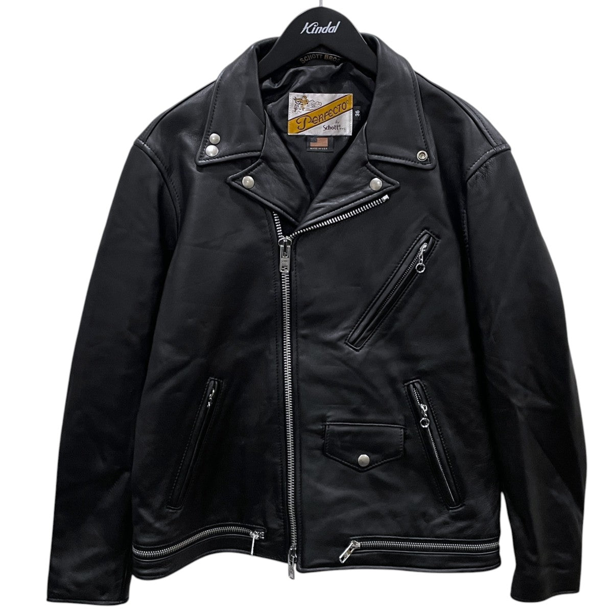 SCHOTT×marka for ARKnets 25AW シープレザー ダブルライダースジャケット DOUBLE RIDERS JACKET レザー M25F30BL01C／7825250019／ 古着・中古-1枚目のアイテム画像