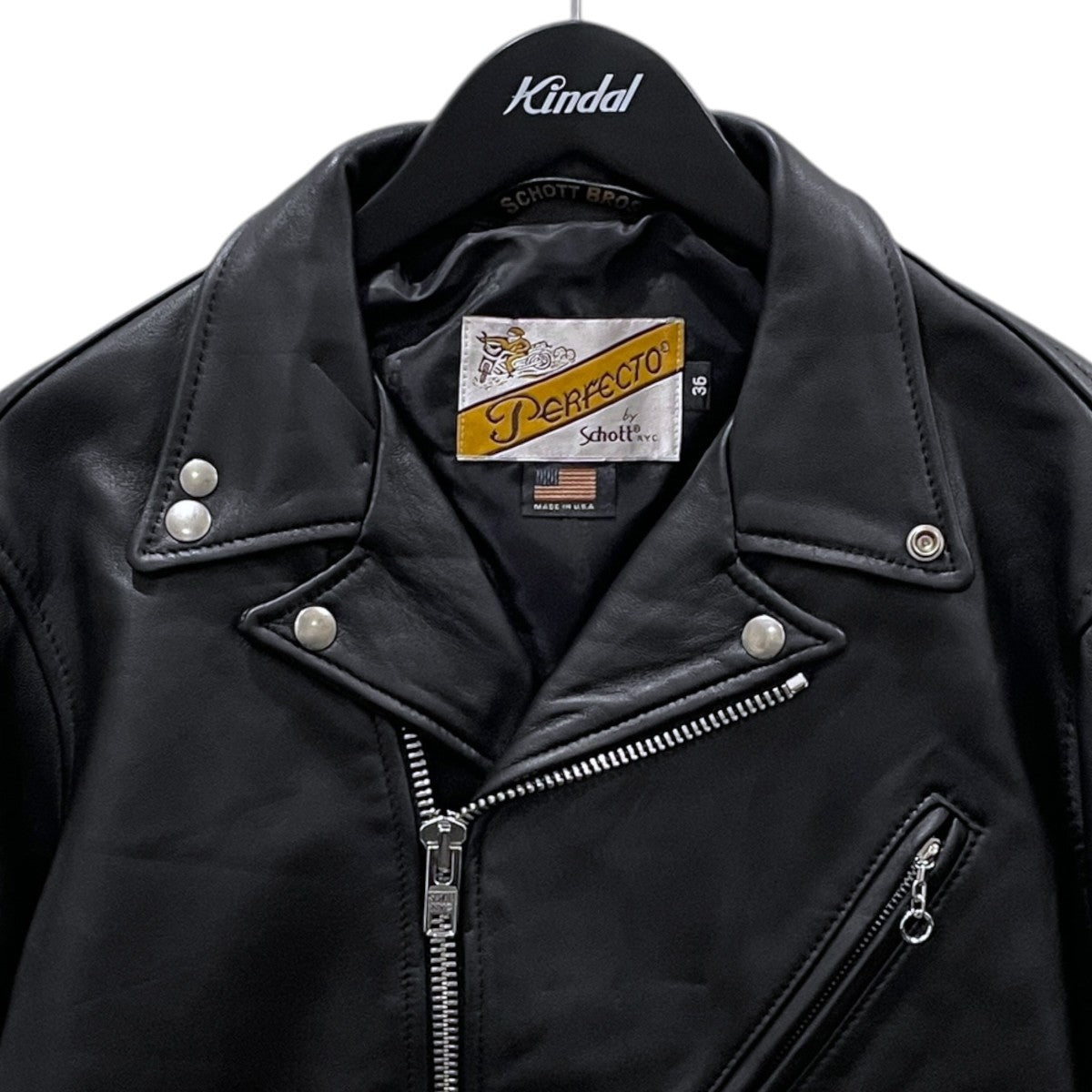 SCHOTT×marka for ARKnets 25AW シープレザー ダブルライダースジャケット DOUBLE RIDERS JACKET レザー M25F30BL01C／7825250019／ 古着・中古-3枚目のアイテム画像