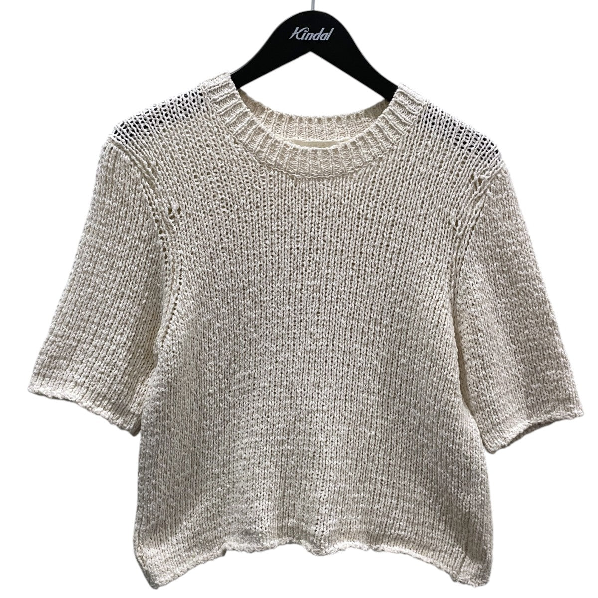 26SS 五分袖コットンニットセーター Italian yarn CO half ニット 26080922207020