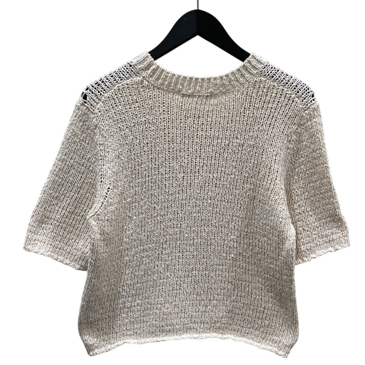 26SS 五分袖コットンニットセーター Italian yarn CO half ニット 26080922207020