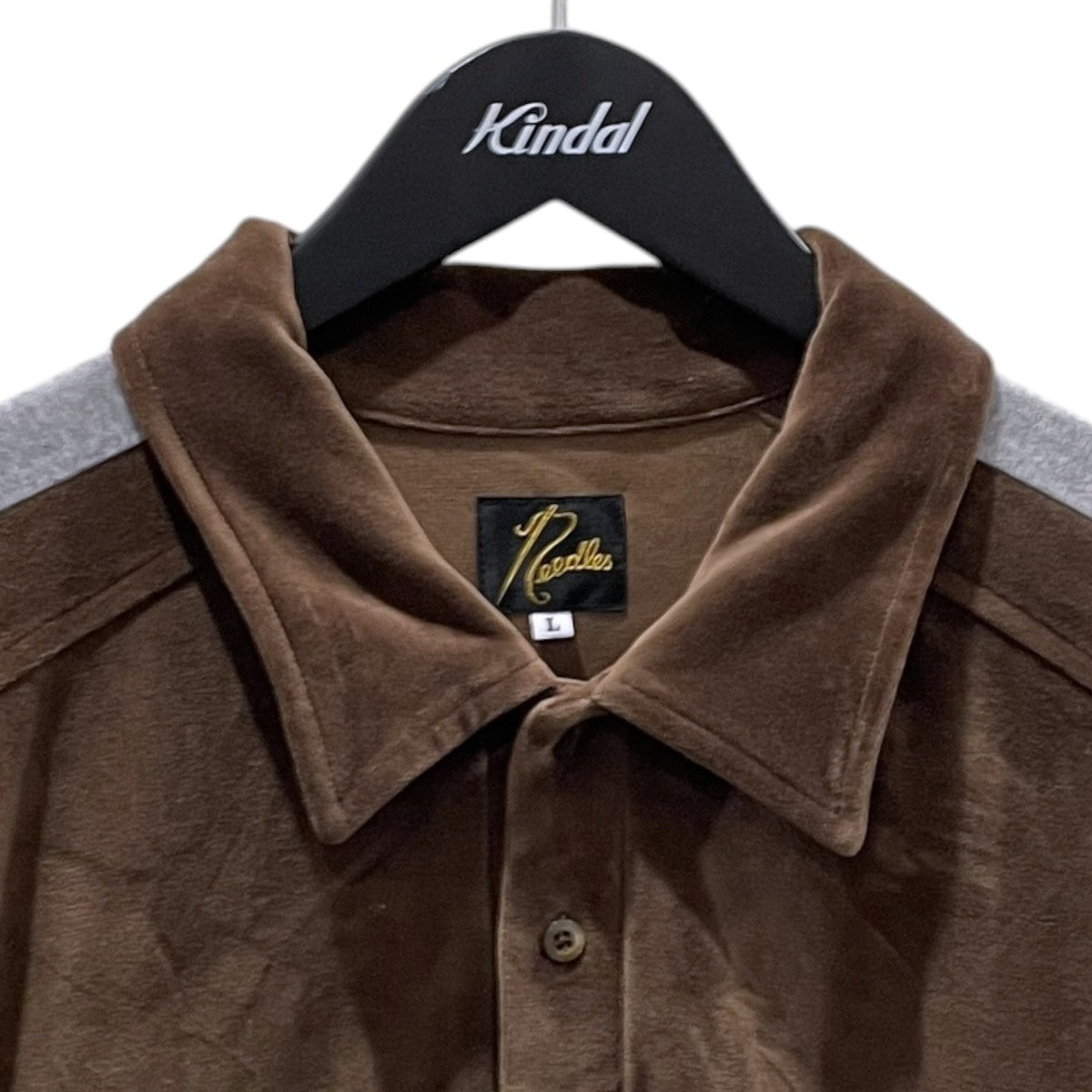 Needles 25AW ベロア長袖ポロシャツ Side Line Pullover Shirt - C／PE Velour サイドラインプルオーバーシャツ - コットン ポリエステル ベロア RW338 古着・中古-3枚目のアイテム画像
