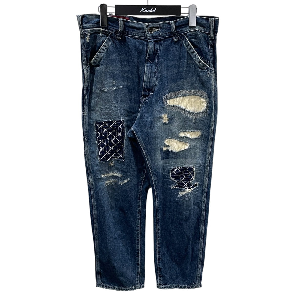 美品 ユナイテッドアローズ 刺子 デニム パンツ ジーンズ L 加工 UNITED ARROWS ＆ SONS(ユナイテッドアローズアンドサンズ) 16AW