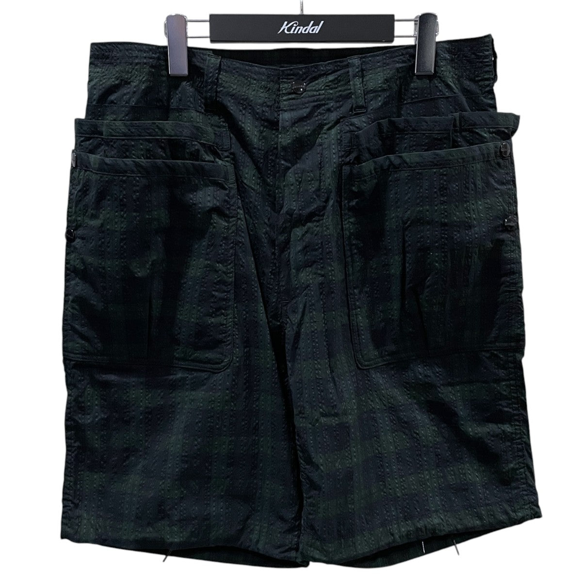 24SS ブラックウォッチチェック柄シアサッカーハーフパンツ OVERGROWN HIKER PANTS 1／2 オーバーグローンハイカーパンツ 1／2 SF-242141