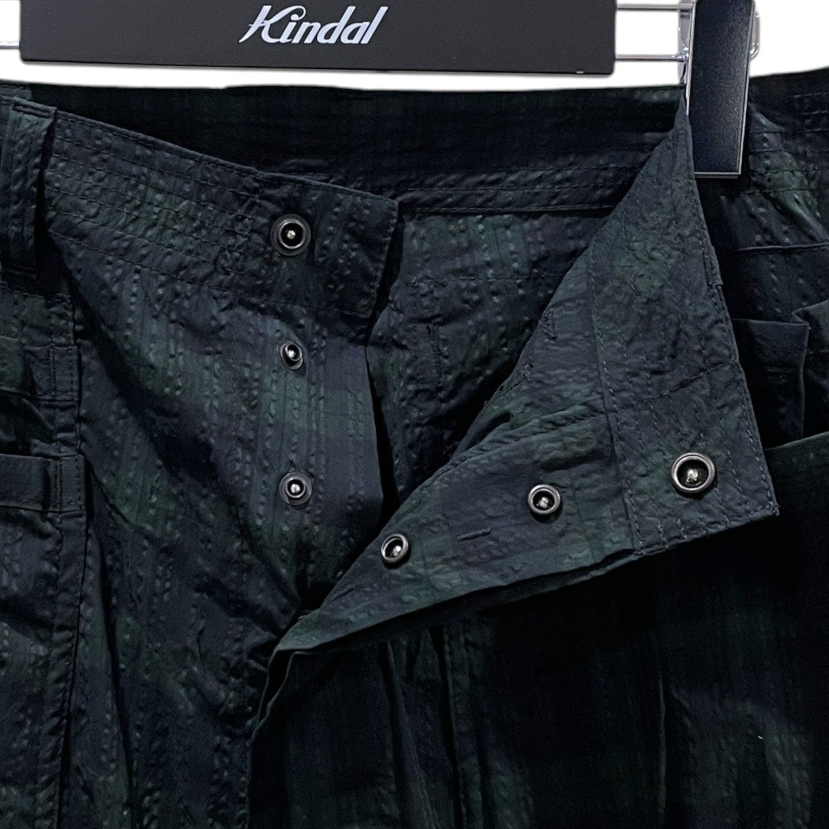 24SS ブラックウォッチチェック柄シアサッカーハーフパンツ OVERGROWN HIKER PANTS 1／2 オーバーグローンハイカーパンツ 1／2 SF-242141