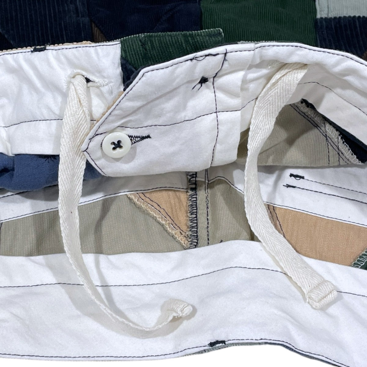 24SS コーデュロイパッチワークハーフパンツ Fatigue Short - Triangle Corduroy Patchwork ファティーグショート トライアングル コーデュロイ パッチワーク