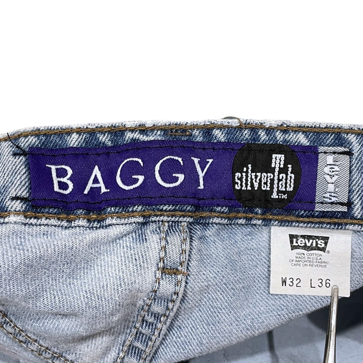 LEVI’S SILVER TAB 90s デニムパンツ BAGGY バギー MADE IN USA ボタン裏549 40561-0891 古着・中古-7枚目のアイテム画像