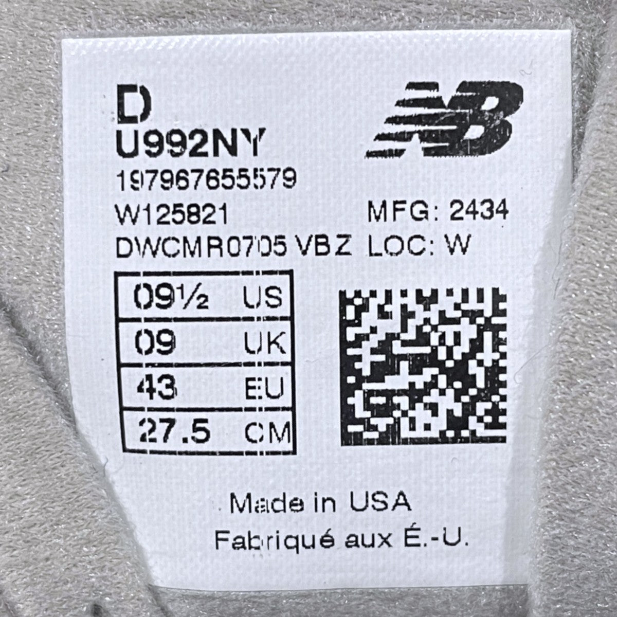 スニーカー U992NY MADE IN USA
