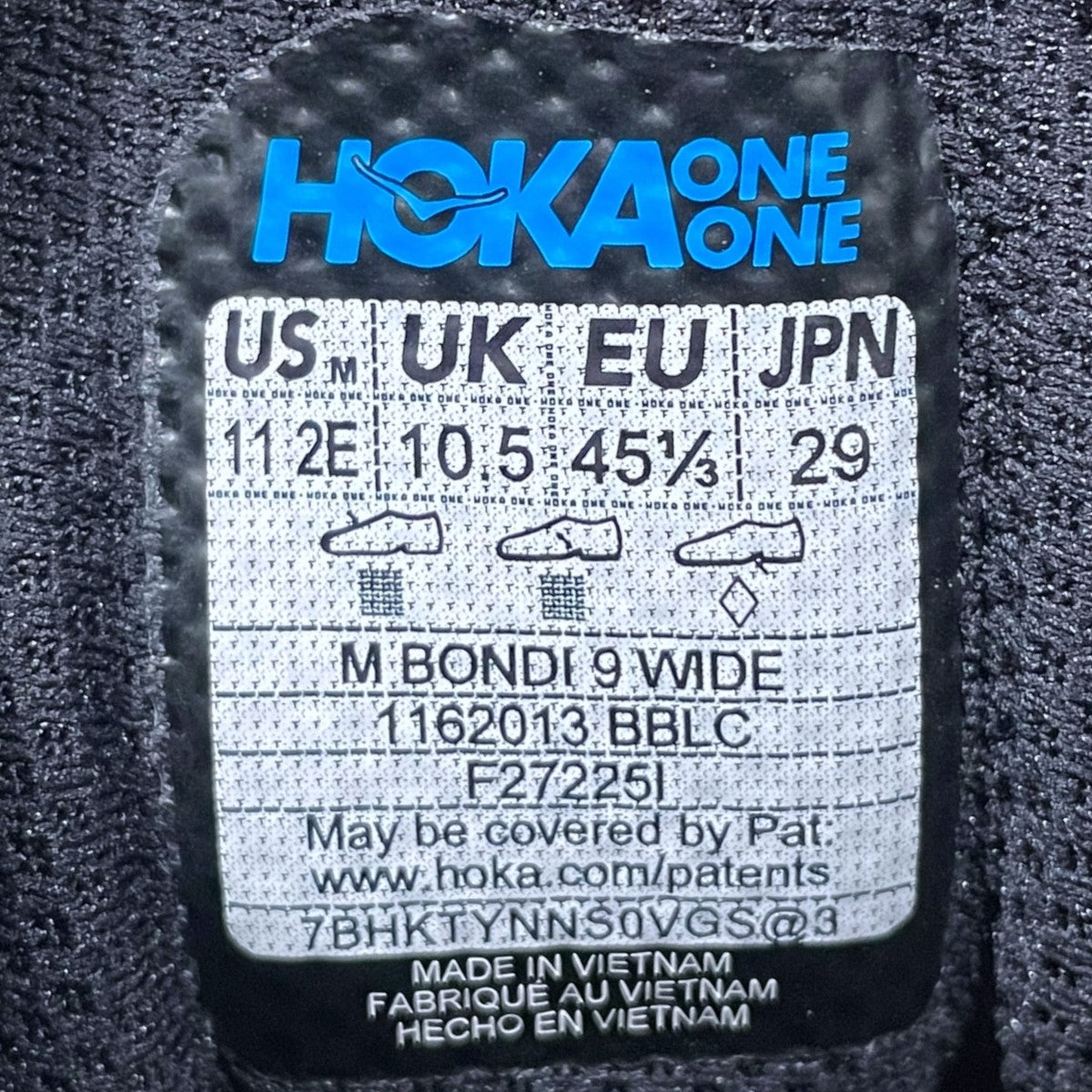 HOKAONEONE スニーカー BONDI 9 WIDE ボンダイ 9 ワイド 1162013 古着・中古-5枚目のアイテム画像
