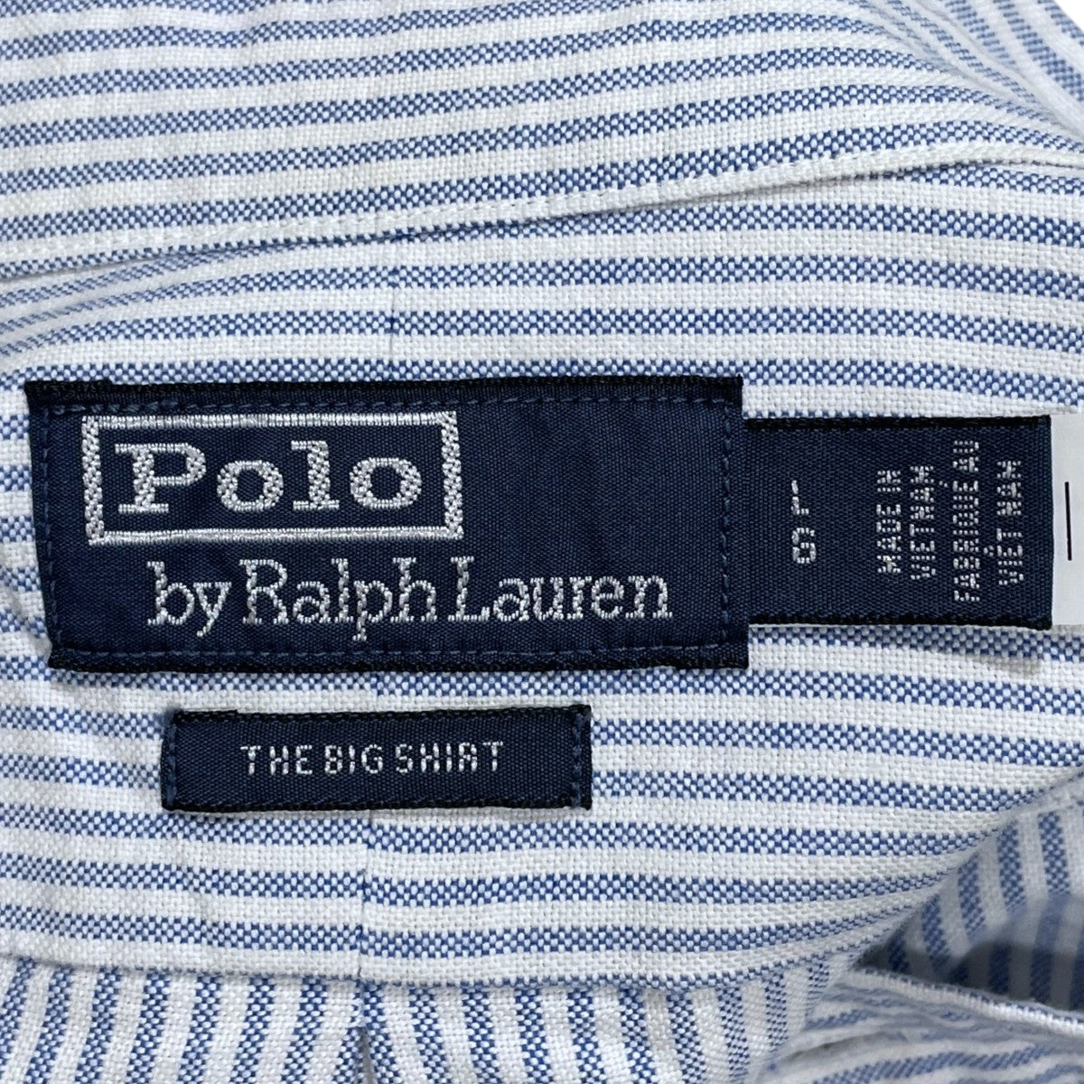 ストライプ柄ビッグシルエットボタンダウンシャツ THE BIG SHIRT ザ ビッグ シャツ