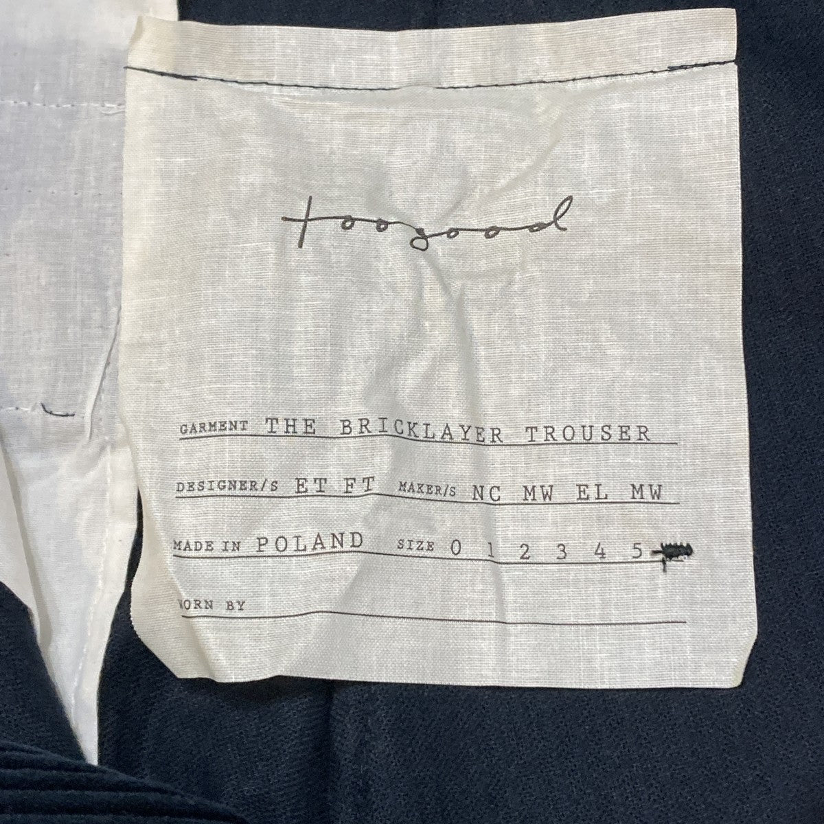 toogood(トゥーグッド) THE BRICKLAYER TROUSERコーデュロイパンツ