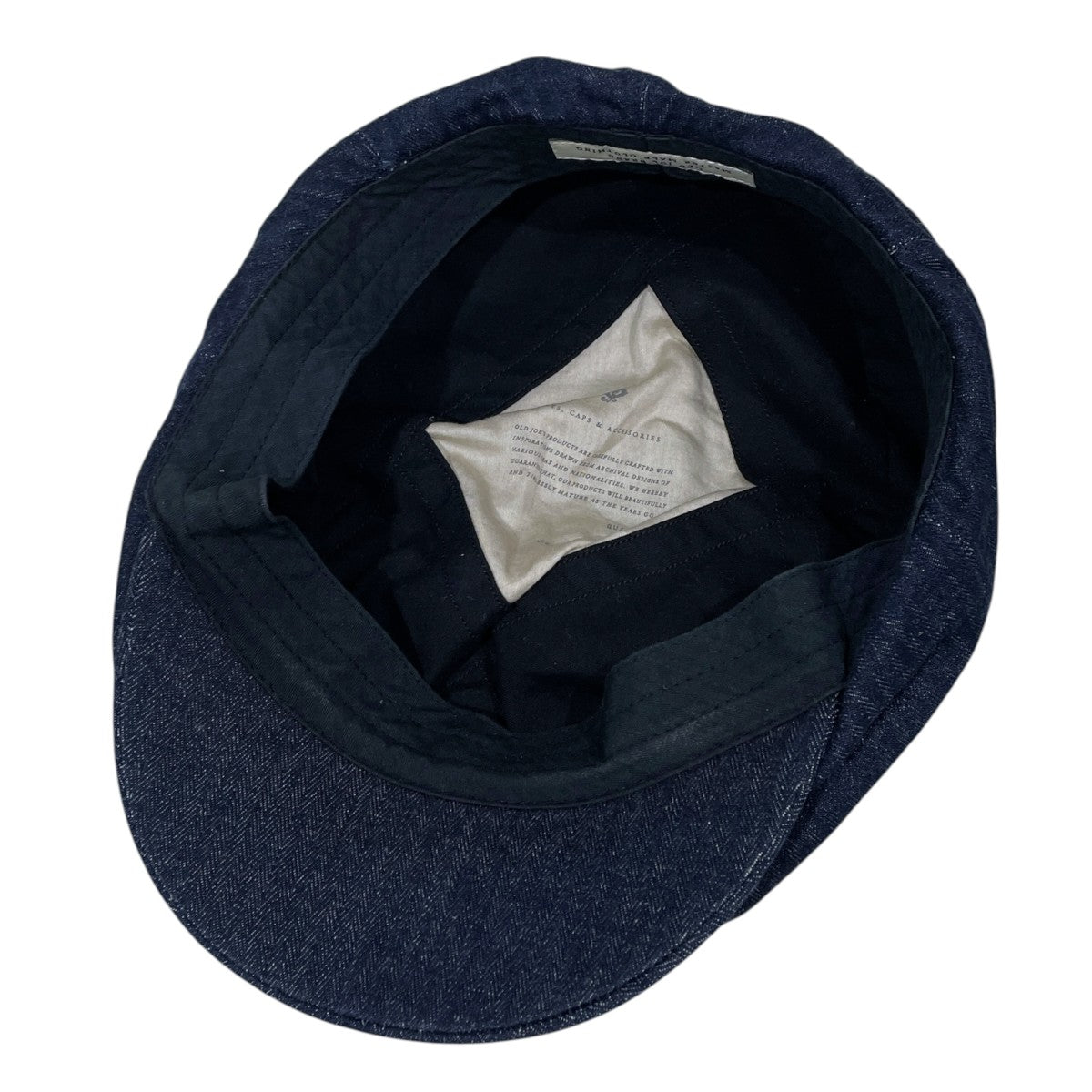 24SS コットンリネンデニムキャスケット PEAKED CAP (HERRINGBONE) ピークドキャップ (へリンボーン) 241OJ-HT02