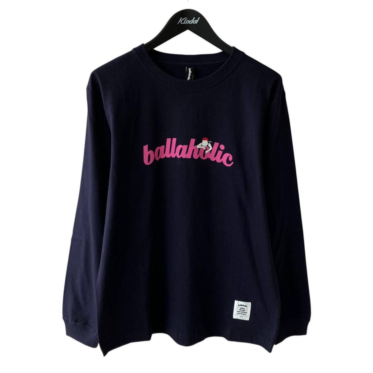 Logo Long Tee-PICK UP PLAYGROUNDロングスリーブTシャツBHCTS-00656-NVP-AM