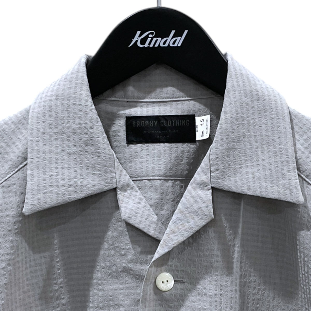 26SS シャドーギンガムチェック柄オープンカラー長袖シャツ MONOCHROME Utility L／S Shirt モノクローム ユーティリティー ロングスリーブ シャツ TR26SS-406