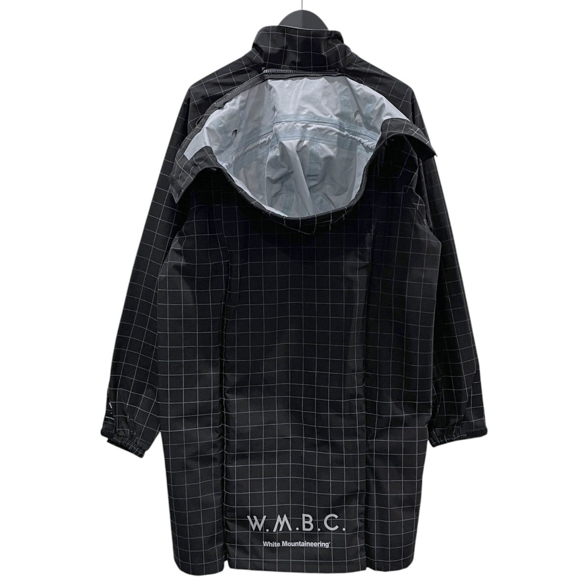 WHITE MOUNTAINEERING×KiU 23AW チェック柄フーデッドレインコート WATERPROOF BICYCLE LONG JACKET ウォータープルーフ バイシクル ロングジャケット BC2373201 古着・中古-2枚目のアイテム画像