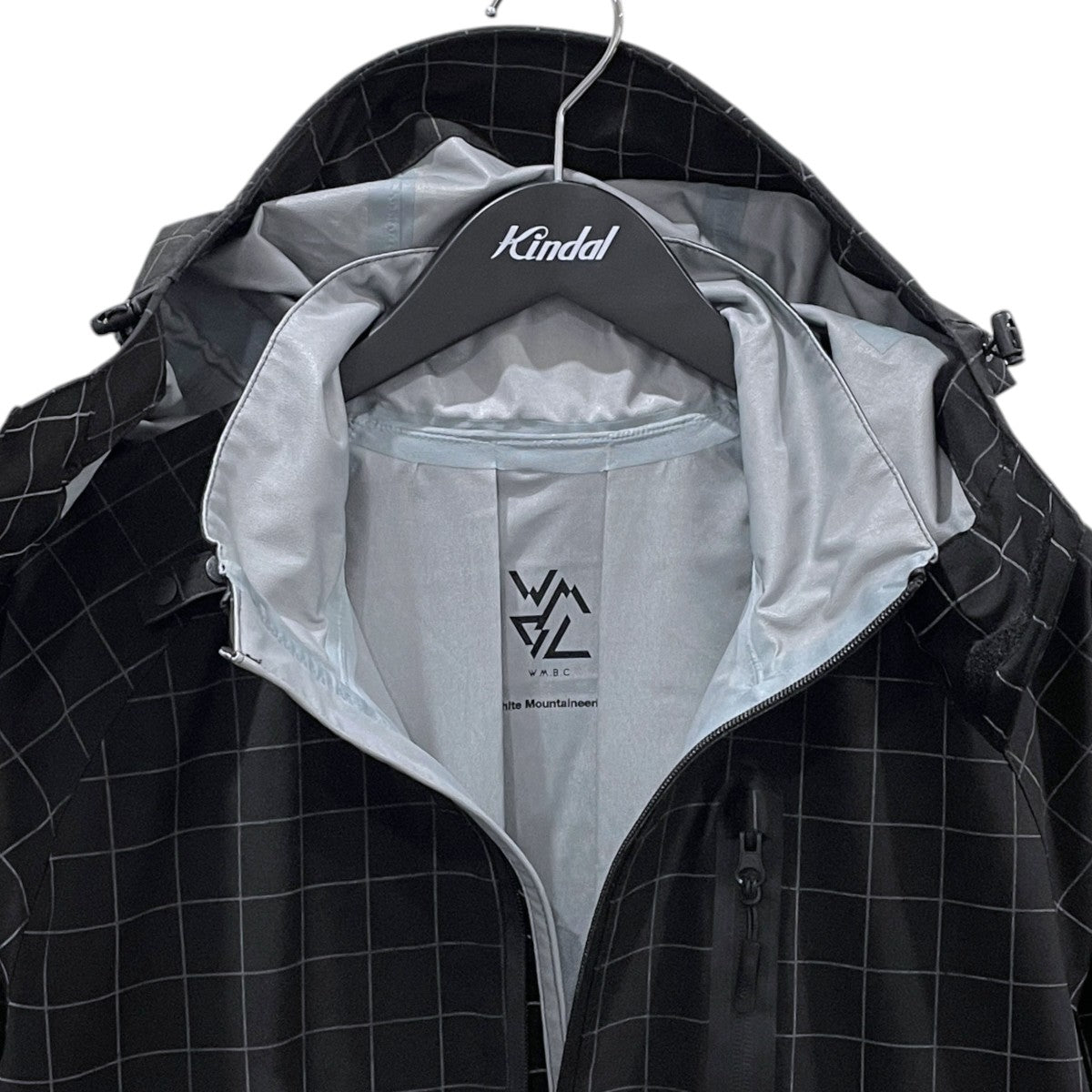 WHITE MOUNTAINEERING×KiU 23AW チェック柄フーデッドレインコート WATERPROOF BICYCLE LONG JACKET ウォータープルーフ バイシクル ロングジャケット BC2373201 古着・中古-3枚目のアイテム画像