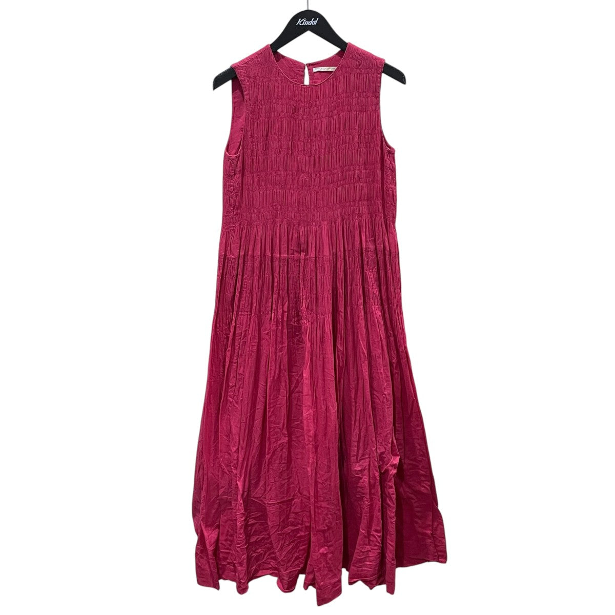 24SS ノースリーブマキシワンピース Cotton Voile Shirring Sleeveless Dress コットンボイル シャーリング スリーブレスドレス 010541GT4