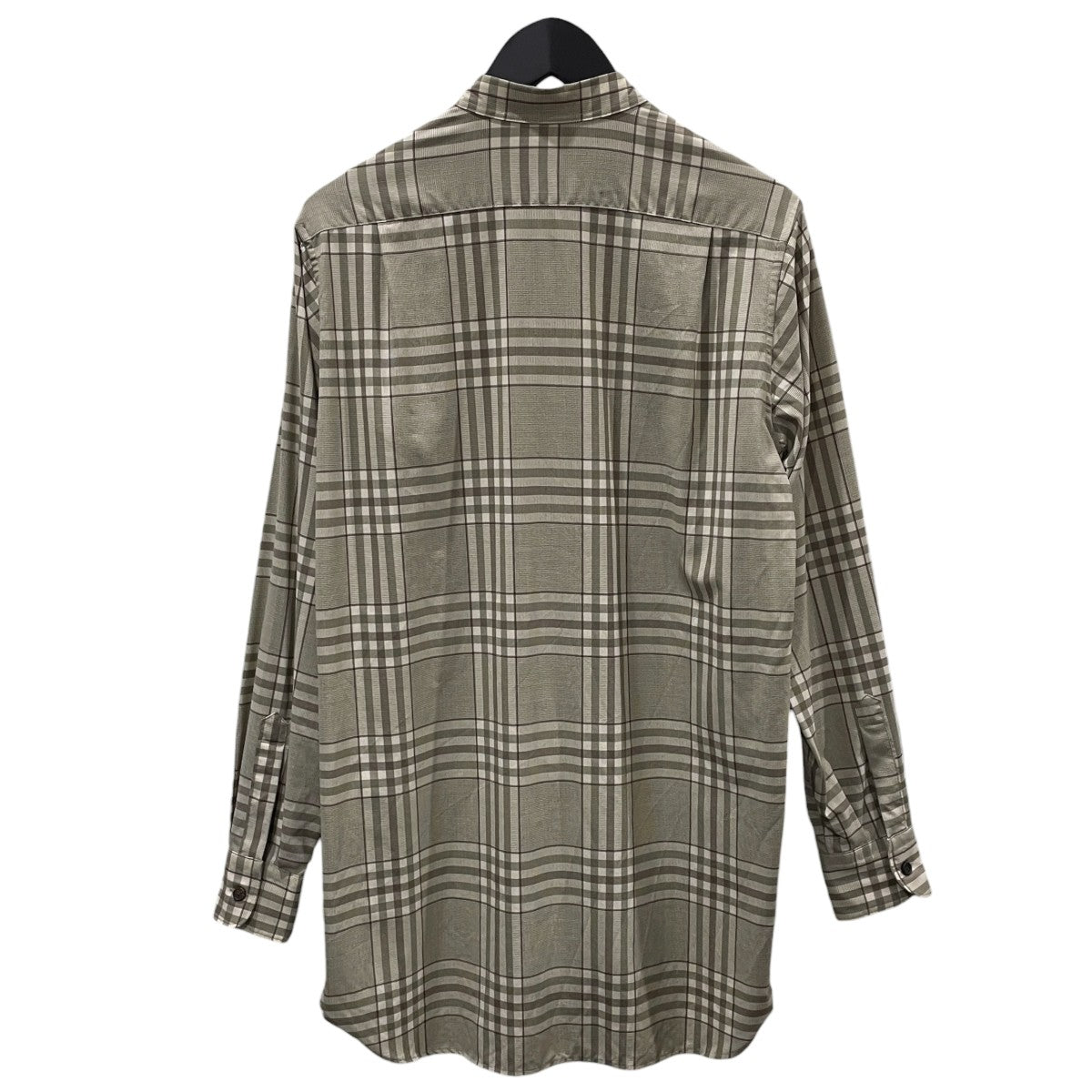 22SS チェック柄バンドカラーシャツ Washable Wool Long Band Collar Shirt ウォッシャブルウール ロングバンドカラーシャツ 61-01-21-01007