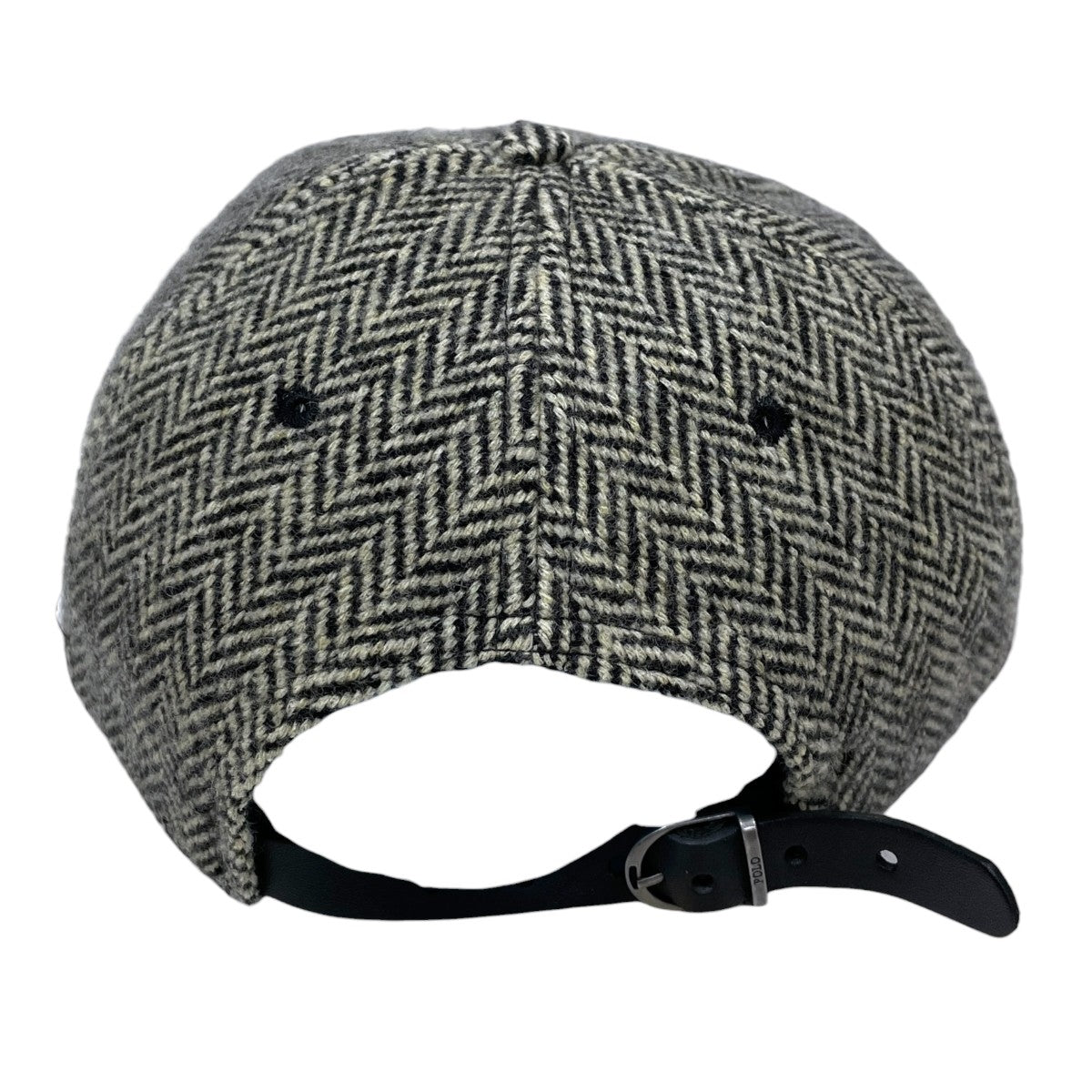 ヘリンボーン柄ツイードキャップ Wool Herringbone Tweed Cap with Leather Visor ウール ヘリンボーン ツイード レザー バイザー