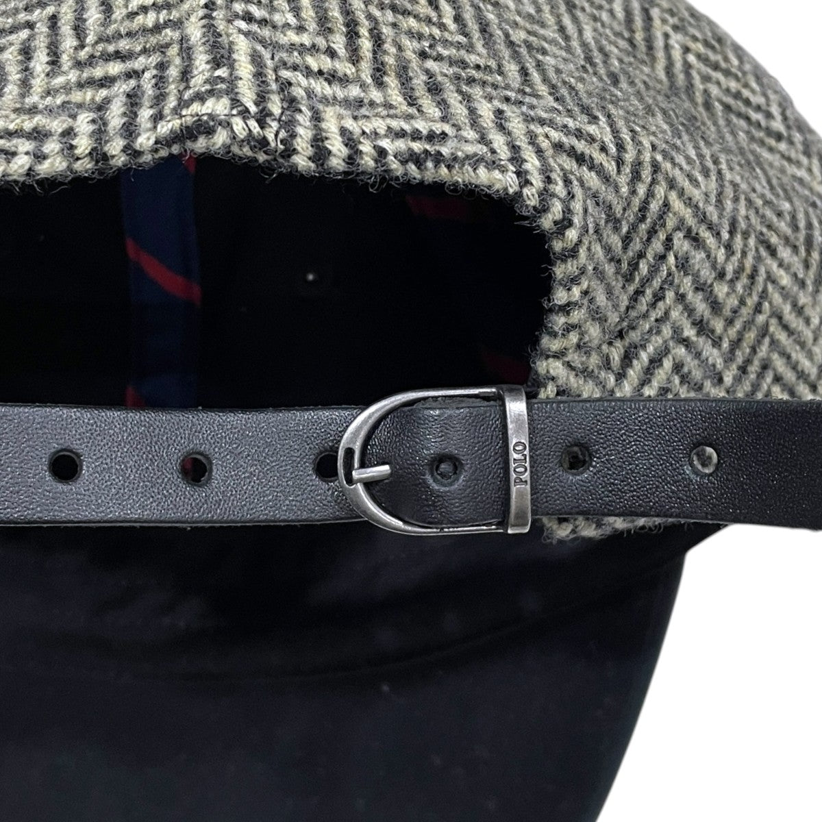 ヘリンボーン柄ツイードキャップ Wool Herringbone Tweed Cap with Leather Visor ウール ヘリンボーン ツイード レザー バイザー