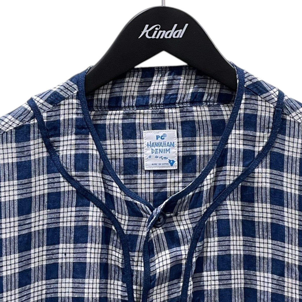チェック柄リネン半袖シャツ LINEN PALAKA BASEBALL SHIRT リネン パラカ ベースボールシャツ