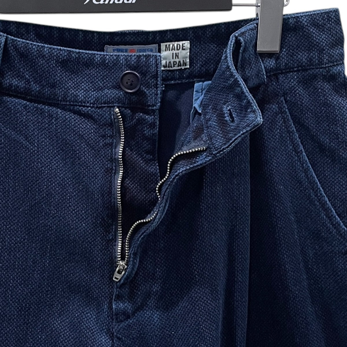 手織 本藍染サシコ ワイドショーツ Woven Pure Indigo sashiko wide shorts 1015931