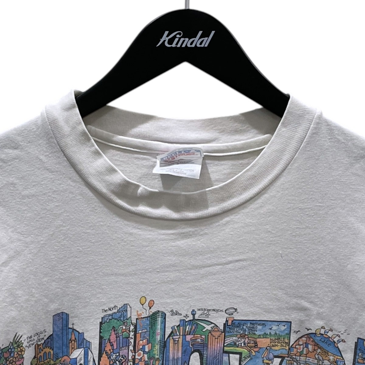 80〜90s テキサス州ヒューストン MAPプリントTシャツ Hanes BEEFY-T Houston Map Vintage T-Shirt